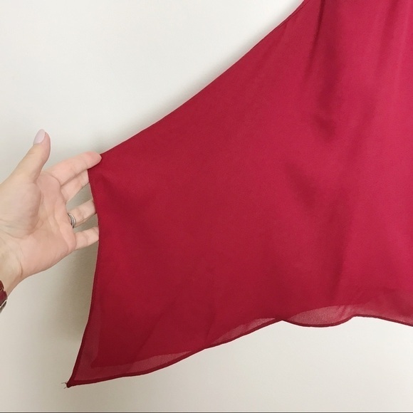 Emmelee beaded dark red tank cross straps hi-lo S - Picture 5 of 8